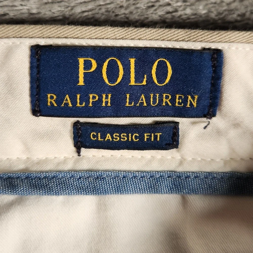 Polo Ralph Lauren Chino Pants Mens 34/32 Tan Excellent‎ Classic Fit Cotton Twill